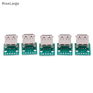 [RiseLarge] ใหม่ บอร์ดเชื่อมต่อ PCB Type A ตัวเมีย USB เป็น DIP 2.54 มม. 5 ชิ้น