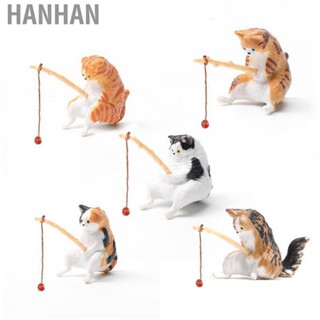 Hanhan 5pcs  Fishing Fish Tank Decoration Ornament PVC  Landscaping Figurines for Indoor