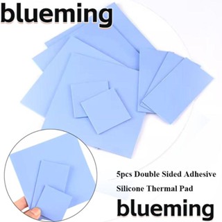 Blueming2 แผ่นซิลิโคนทําความร้อน สองด้าน สีฟ้า 4 แบบ คุณภาพสูง 5 ชิ้น