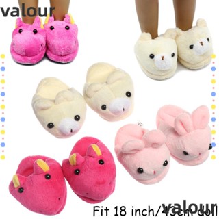 Valour รองเท้าแตะ รูปกระต่าย หมีฮิปโปน่ารัก อุปกรณ์เสริม สําหรับตกแต่งบ้านตุ๊กตา 1 คู่