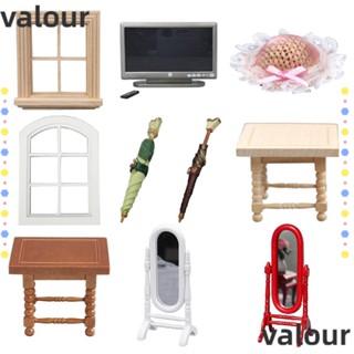 Valour กระจกแต่งหน้า กรอบไม้ ขนาดเล็ก สําหรับตกแต่งบ้านตุ๊กตา DIY