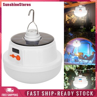 ❤Sunshinestores✪  หลอดไฟฉุกเฉินกลางแจ้ง แบบพกพา พลังงานแสงอาทิตย์ USB ชาร์จมือถือ LED หลอดไฟตะขอขึ้นตั้งแคมป์ไฟตกแต่งบ้าน