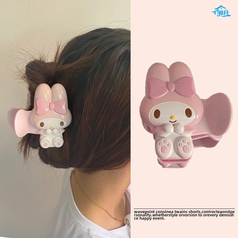 Sanrio Kawaii Kuromi My Melody Hairpin แผ่นด้านหลังผมจับคลิปขนาดใหญ่สาวหัวใจน่ารักการ์ตูน Cinnamoroll Shark คลิปเด็กของขวัญ