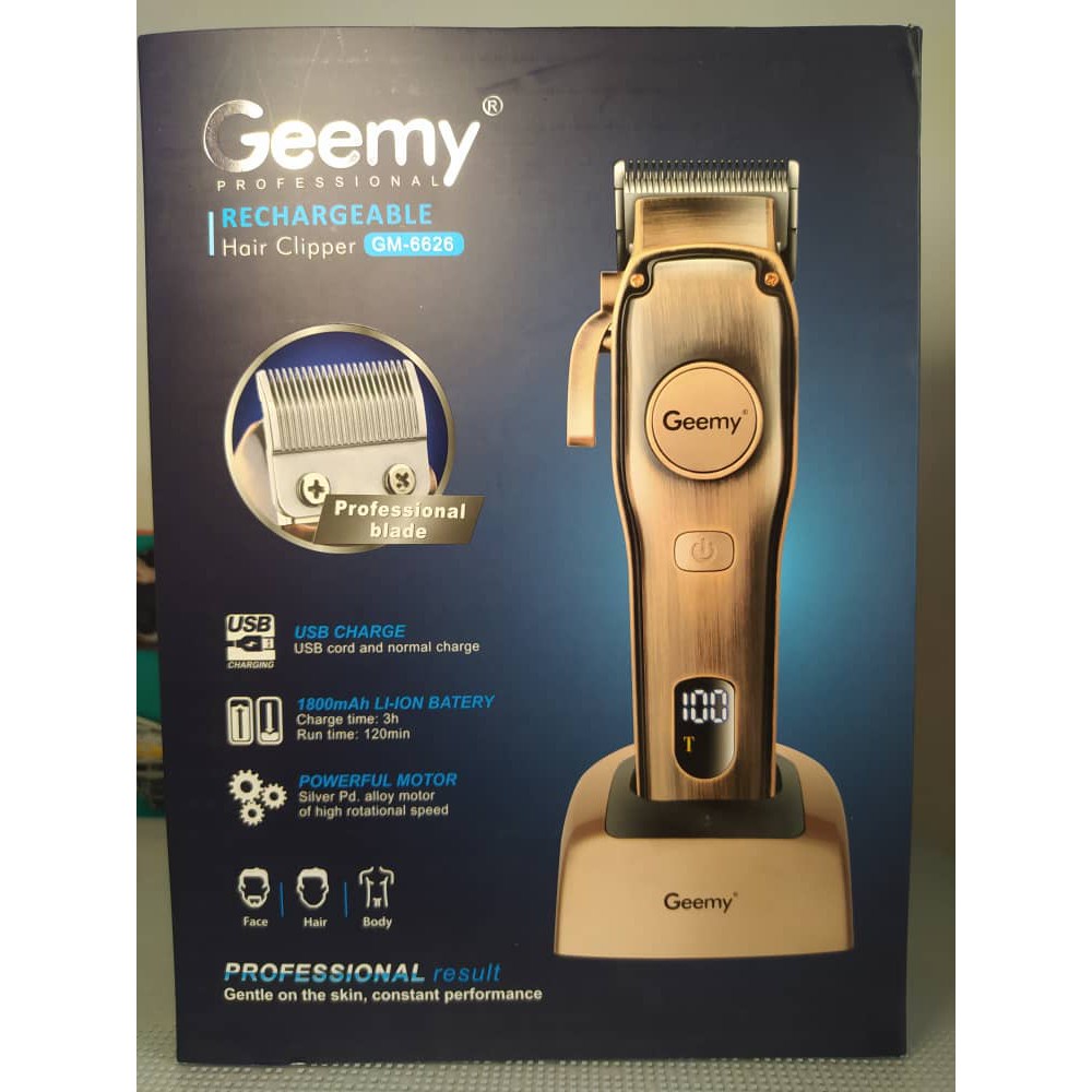 GEEMY GM-6626 PROFESSIONAL RECHARGEABLE HAIR CLIPPER