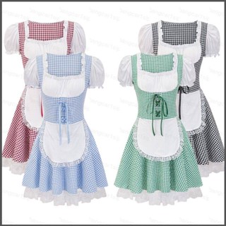 Yb4 ชุดเดรสคอสเพลย์ ชุดแม่บ้าน เทศกาลมิวนิค Oktoberfest BY4
