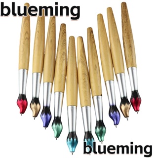 Blueming2 ปากกาลูกลื่น พลาสติก ยืดหดได้ สีเหลือง ม่วง สําหรับสํานักงาน