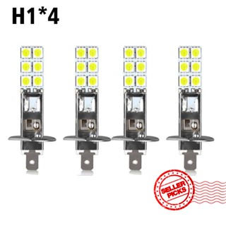 ชุดหลอดไฟหน้า LED H1-12SMD-5050 H1 6000K สีขาว แบบเปลี่ยน L0V1 4 ชิ้น