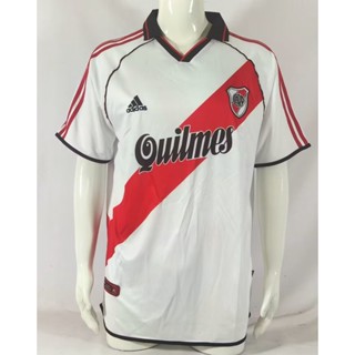 เสื้อกีฬาแขนสั้น ลายทีมชาติฟุตบอล River Plate Home Jersey 2000 01 สไตล์วินเทจ แห้งเร็ว ไซซ์ S-XXL สําหรับผู้ชาย