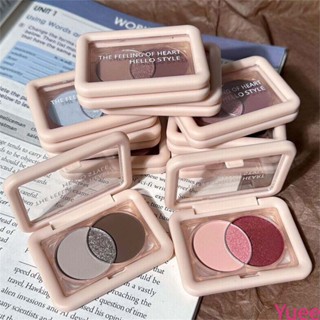 Hello Style Small Square Box Tricolor Eyeshadow Plate Pearlescent Fine Flash Dry Rose Plate Earth Color Matte Eyeshadow yuee