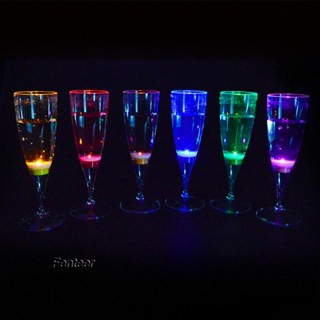 [Fenteer] แก้วเครื่องดื่มมาร์ตินี่ มีไฟ LED 6 ชิ้น สําหรับงานวันเกิด งานแต่งงาน กลางแจ้ง