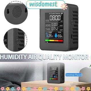 Wisdomest เครื่องตรวจจับอุณหภูมิความชื้น Co2 มิเตอร์ Co2 TVOC HCHO