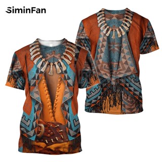 เสื้อยืดลําลอง แขนสั้น พิมพ์ลายชนเผ่า 3D สไตล์วินเทจ ฮาราจูกุ สตรีท ฮิปฮอป เหมาะกับฤดูร้อน สําหรับผู้ชาย และผู้หญิง 16