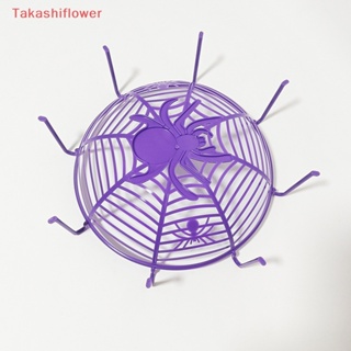 (Takashiflower) ตะกร้าใส่ขนม บิสกิต ผลไม้ ลายแมงมุม สีดําส้ม สําหรับตกแต่งปาร์ตี้ฮาโลวีน