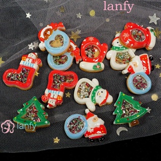 Lanfy ของตกแต่ง ด้านหลังแบน ยืดหยุ่น ขนาดเล็ก สําหรับตกแต่งสมุดภาพ โทรศัพท์ DIY 10 ชิ้น