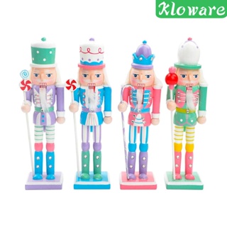 [Kloware] ตุ๊กตาแครกเกอร์ไม้ ของขวัญคริสต์มาส สําหรับตกแต่งบ้าน ออฟฟิศ เทศกาล 4 ชิ้น