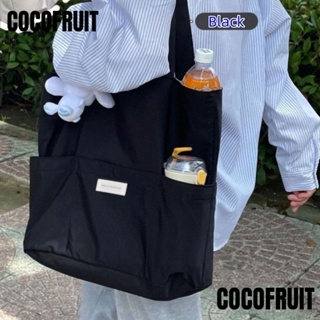 Cocofruit กระเป๋าสะพายไหล่ ทรงโท้ท สีพื้น สําหรับนักเรียน