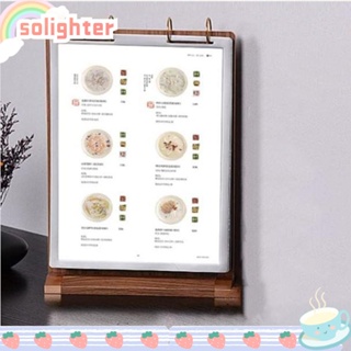 Solighter ที่วางป้ายไม้ ขนาด A4 แนวตั้ง พลาสติก สีน้ําตาล สําหรับร้านอาหาร สํานักงาน