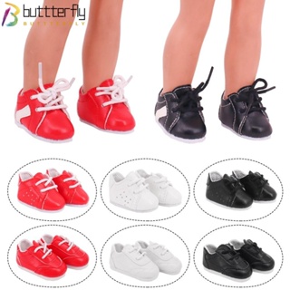 Buttterfly รองเท้าผ้าใบ หนัง PU 20 ซม. สําหรับตุ๊กตา 14 นิ้ว DIY