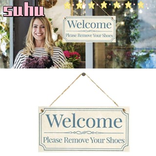 Suhuhd ป้ายไม้ Welcome ทนทาน สําหรับแขวนประตูคาเฟ่ โรงแรม