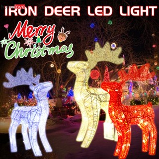 40 ซม.คริสต์มาส Wrought Iron กวาง LED Light กระพริบรูปปั้นกวางกวาง Glitter Sequins Reindeer Figurines คริสต์มาสกวางเหล็กเครื่องประดับ homelove