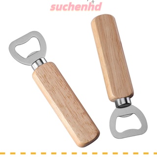 Suchenhd ที่เปิดขวดเบียร์ สเตนเลส ด้ามจับไม้ 14 ซม. สําหรับปาร์ตี้ 2 ชิ้น