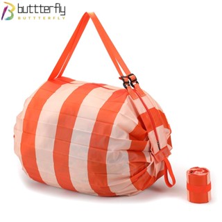 Buttterfly กระเป๋าช้อปปิ้ง กระเป๋าสะพายไหล่ อเนกประสงค์ พับได้ จุของได้เยอะ สีชมพูส้ม เหมาะกับการพกพาเดินทาง เล่นกีฬา ช้อปปิ้ง 2 ชิ้น