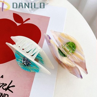 Danilo กิ๊บติดผมหางม้า รูปตาฉลาม ขนาดใหญ่ สีคอนทราสต์ แฟชั่นเกาหลี