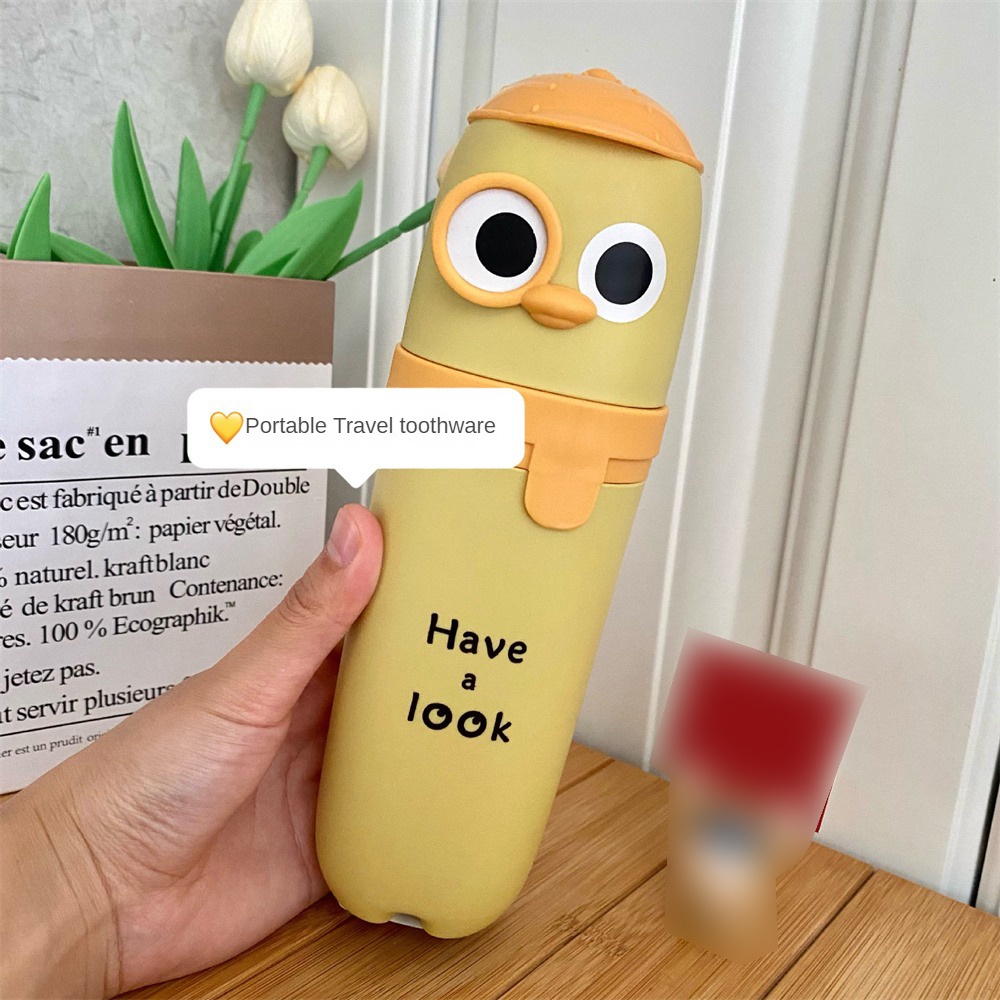 การ์ตูนสร้างสรรค์ยาสีฟันกล่องเก็บของห้องน้ำปิดผนึกขนาดกะทัดรัดแบบพกพากล่องแปรงสีฟันแปรงสีฟันเดินทางถ้วยที่วางน้ำยาบ้วนปากสำหรับเด็กกล่องแปรงสีฟัน [COD] - รูปที่ 5