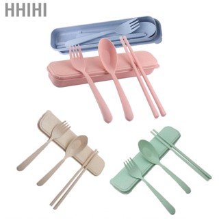 Hhihi Wheat Stalk Cutlery Set Dinner    Portable Utensils with Case for Home Office Travel