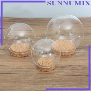 [Sunnimix] โดมแก้วใส พร้อมฐานไม้ สําหรับปลูกพืชอวบน้ํา รูปภาพ เหรียญ ตกแต่ง