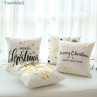 Twinkle ปลอกหมอน ผ้ากํามะหยี่ขนนิ่ม ลายคริสต์มาส สําหรับตกแต่งบ้าน ปาร์ตี้คริสต์มาส