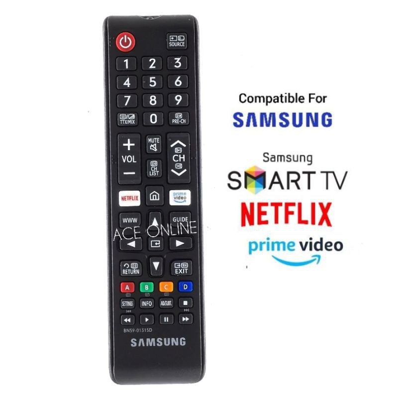 รีโมทคอนโทรล Samsung 4K สมาร์ททีวี BN59-01315D เข้ากันได้กับ UA43RU7100W , Ua50tu700 UA50RU7100W, UA