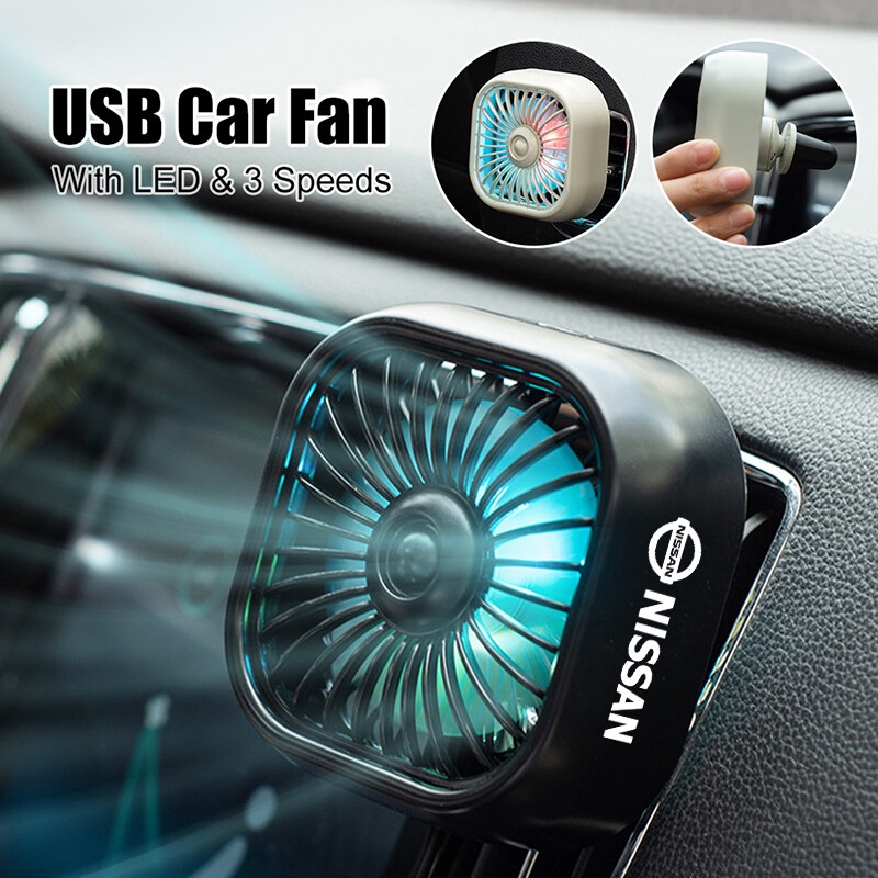 พัดลมปรับอากาศรถยนต์ ขนาดเล็ก ชาร์จ USB สําหรับ Nissan March Note kicks Sylphy Qashqai Tiida Almera 