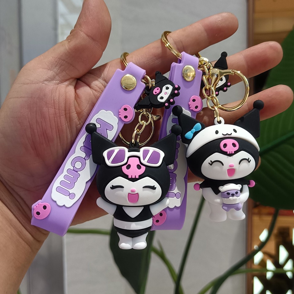 พวงกุญแจ จี้ตุ๊กตาการ์ตูน Sanrio Kuromi ขนาดเล็ก เหมาะกับของขวัญ สําหรับห้อยกระเป๋า