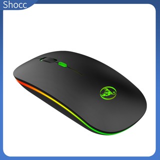 Shocc T18 เมาส์ไร้สาย โหมดคู่ พร้อมไฟแบ็คไลท์ 1600 DPI สําหรับแล็ปท็อป แท็บเล็ต พีซี