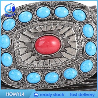 [Homyl4] เข็มขัดคาวบอย สีเขียวขุ่น สไตล์ตะวันตก แฟชั่นสําหรับผู้ชาย