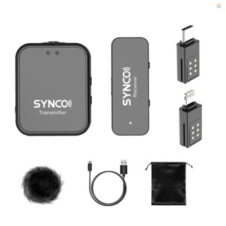 {Fsth} Synco G1TL ระบบไมโครโฟนไร้สาย 2.4G พร้อมตัวรับส่งสัญญาณไมโครโฟน และตัวเชื่อมต่อ 2 ชิ้น ระยะส่งสัญญาณ 150 เมตร แบตเตอรี่ในตัว แบบเปลี่ยน สําหรับ iPad