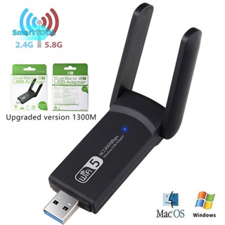 Utzn&gt; อะแดปเตอร์ไวไฟ Usb 3.0 1300Mbps 4.2 Dual-Band 2.4GHz&amp;5GHz