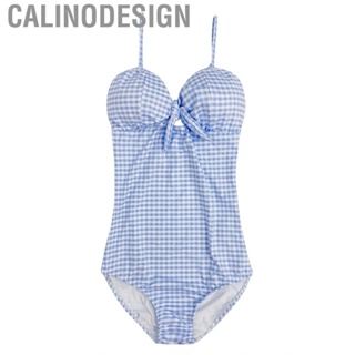 Calinodesign One Piece Swimsuit Front Tie Knot Sexy Tummy Control Comfortable Breathable Bathing Suit for Girl Women