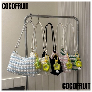 Cocofruit กระเป๋าสะพายไหล่ลําลอง ความจุขนาดใหญ่ สีพื้น สําหรับสตรี