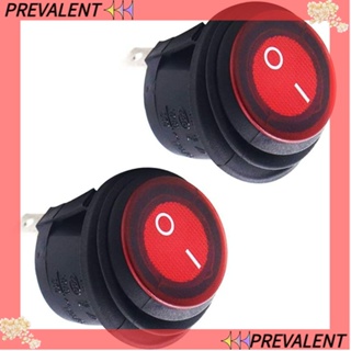 Preva อะไหล่สวิตช์โยก เปิด-ปิด พลาสติก ไฟ LED DC 12-24V 6A กันน้ํา สีแดง สําหรับรถยนต์ เรือ 2 ชิ้น