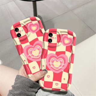 เคสโทรศัพท์มือถือ TPU นิ่ม ลายหมากรุกหัวใจ 3D สีชมพู และสีเหลือง สําหรับ Infinix Hot 30i Note 12 G96 Hot 12 Play 11 Play 10 Play Smart 5 Smart 6 Smart 7 Hot 20S HOSTR