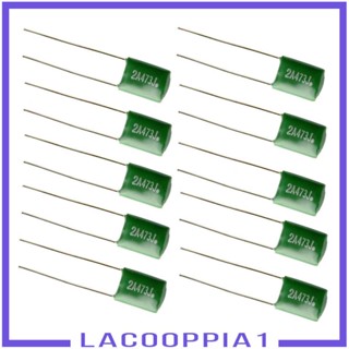 [Lacooppia1] ตัวเก็บประจุ 0.047 2A473J สีเขียว สําหรับกีตาร์ไฟฟ้า เบส DIY 10 ชิ้น