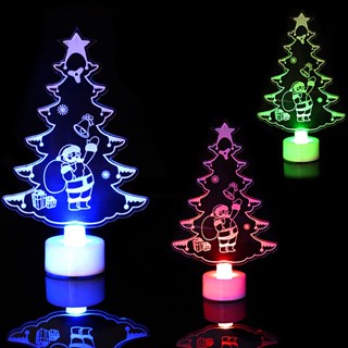 Christmas_ โคมไฟกลางคืน LED พลาสติก ลายซานต้าคลอส ติดทนนาน สําหรับตกแต่งบ้าน