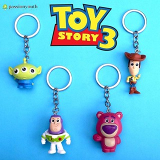 พวงกุญแจ จี้การ์ตูน Toy Story Buzz Lightyear Strawberry Bear สามตา อุปกรณ์เสริม สําหรับห้อยกระเป๋า