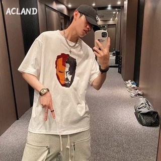 Acland เสื้อยืดผู้ชาย ผู้ชายเสื้อเชิ้ต เสื้อยืด ผ้านุ่ม ใส่สบาย ไม่หด ไม่ต้องรีด MTX2390KIO 37Z230911