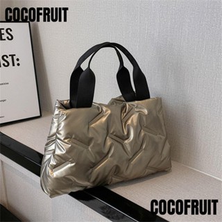 Cocofruit กระเป๋าสะพายไหล่ กระเป๋าถือ แบบนิ่ม ขนาดใหญ่ จุของได้เยอะ สีพื้น สําหรับสตรี