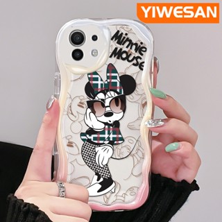 เคสโทรศัพท์มือถือ ซิลิโคน ใส กันกระแทก ลายการ์ตูนมินนี่ เวฟบอร์เดอร์ สีครีม สําหรับ Xiaomi 12T Pro 11 Lite 5G NE 12 Lite