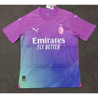 เสื้อกีฬาแขนสั้น ลายทีมชาติฟุตบอล Serie A AC Milan 10 Leo 19 Teo 9 Giro 2 23-24 ชุดเยือน สําหรับผู้ชาย