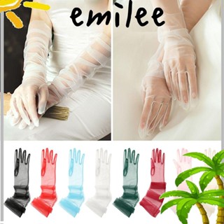 EMILEE ถุงมือเจ้าสาว แบบยาว บางพิเศษ สําหรับงานพรอม 1 คู่